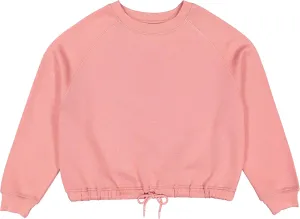 LAT Women Cropped Sweatshirt | Long Sleeve Pullover Fleece with Waist Drawstring, Mauvelous, Small