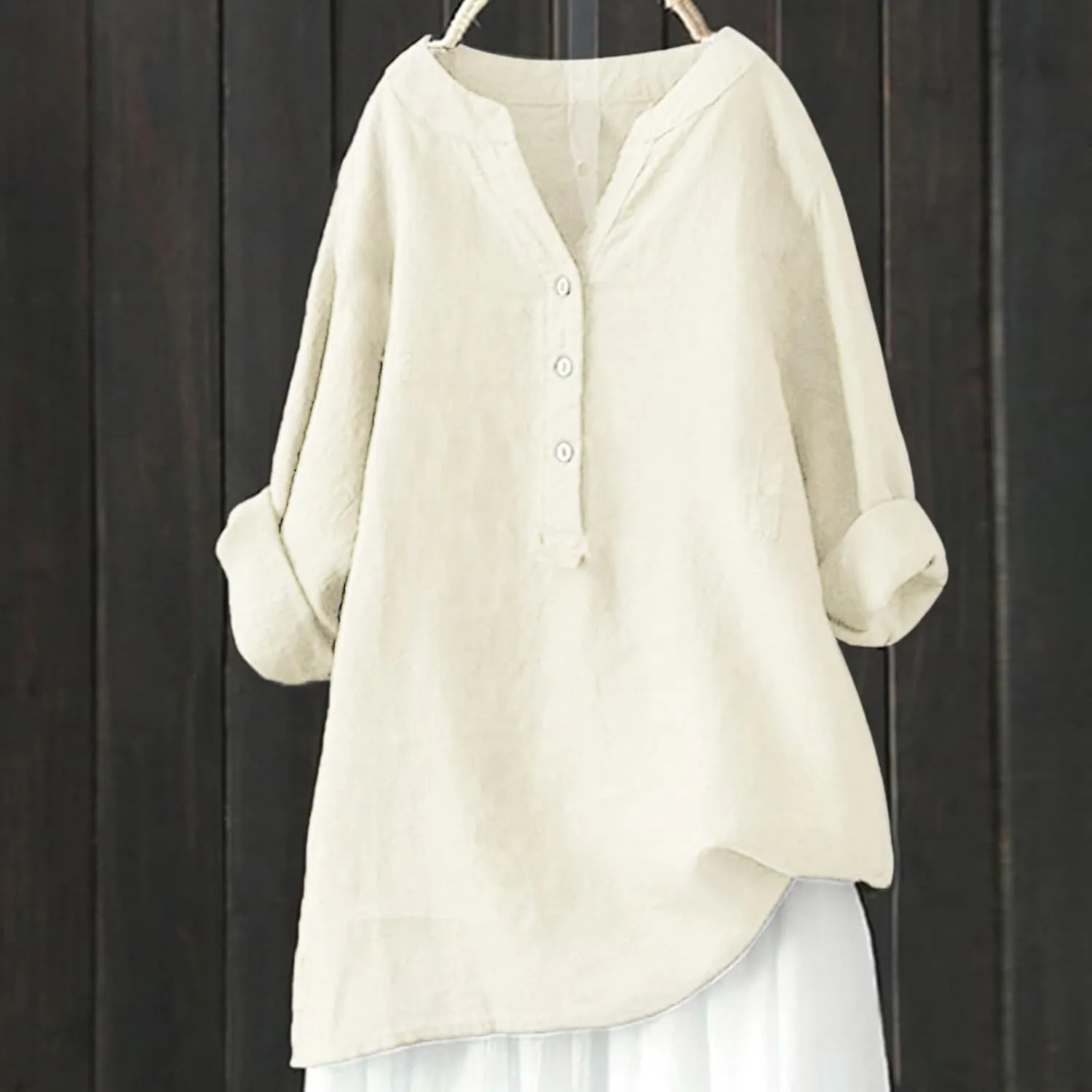 Linen Oversize Shirts Womens Button Roll Long Sleeve Tops Causal Elegant Dress Shirt Loose Chic Summer Linen Clothes