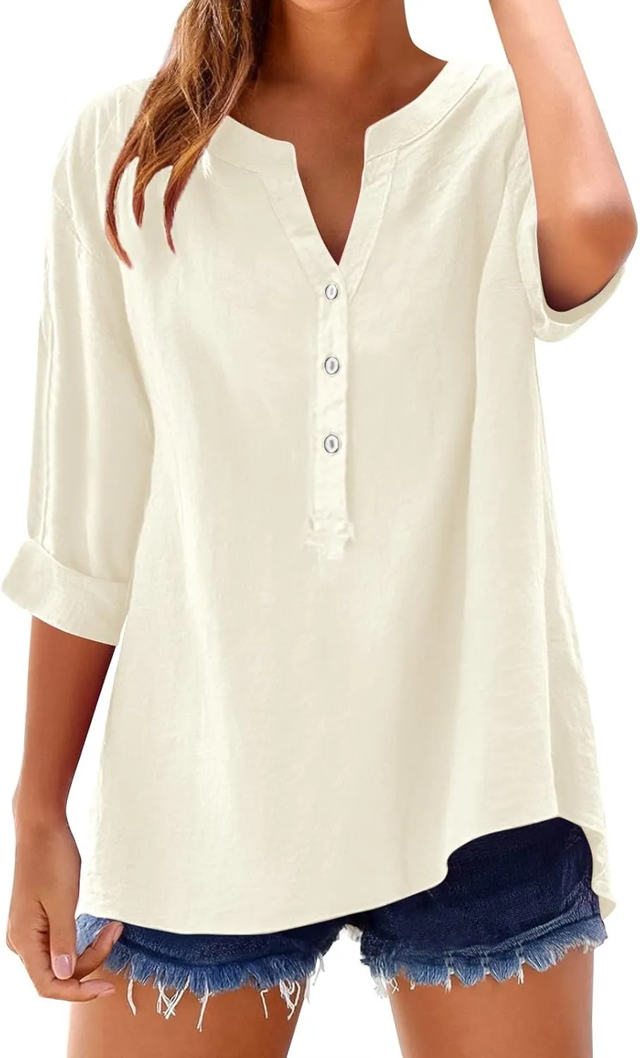 Linen Oversize Shirts Womens Button Roll Long Sleeve Tops Causal Elegant Dress Shirt Loose Chic Summer Linen Clothes