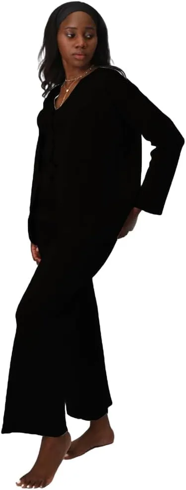 Linen Suit Set Women 3 Piece Blazer Pants Elegant Breasted Jacket Wide Leg Pants Versatile Work Event Attire