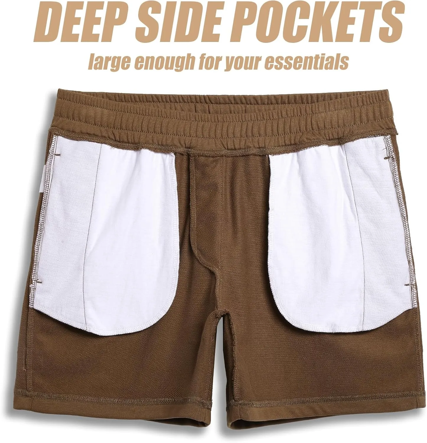 maamgic Mens Athletic Gym Shorts 5.5" Elastic Waist Casual Pajama Pocket Jogger Men Workout Short Pants
