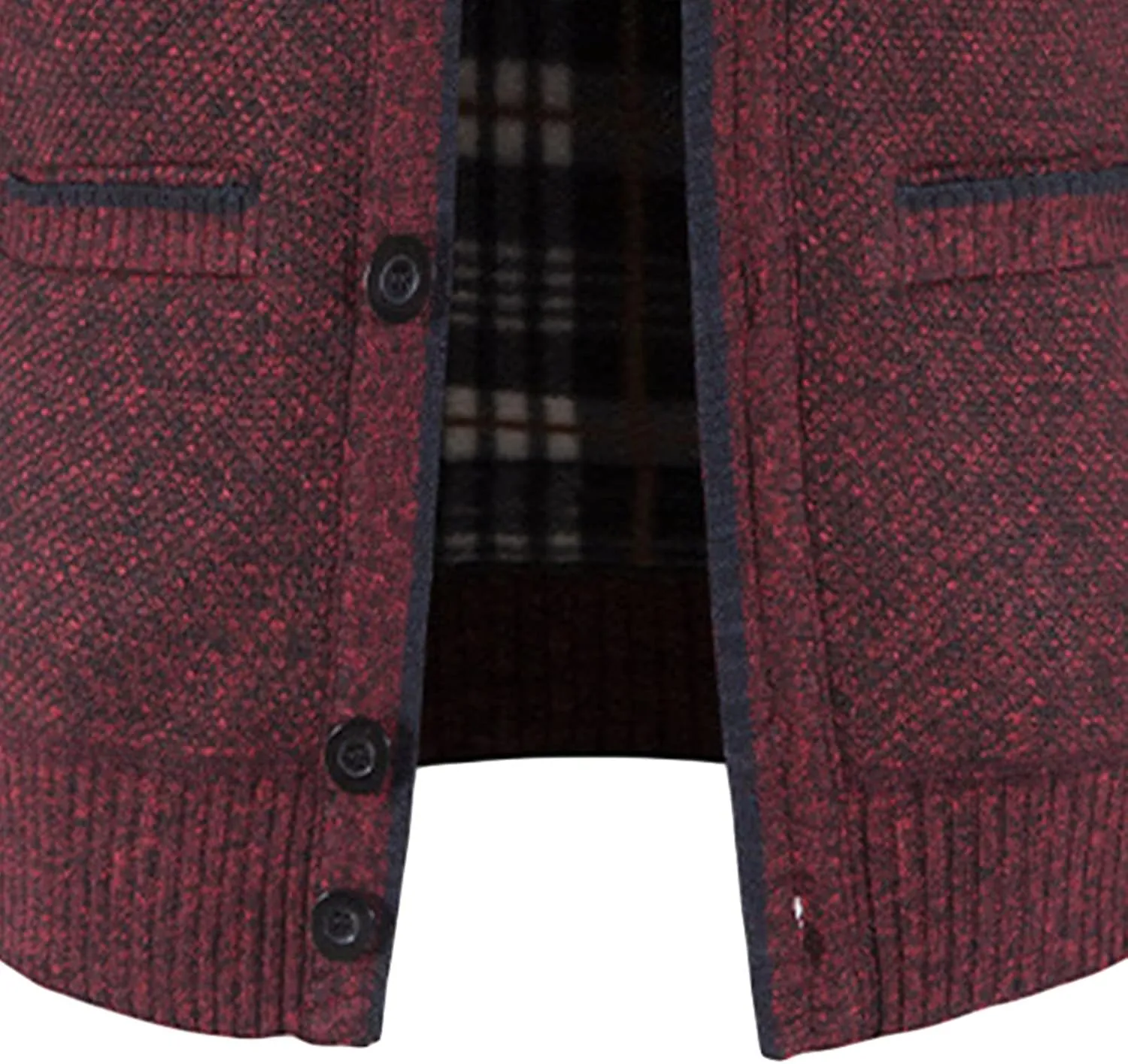 Maiyifu-GJ Men V Neck Knitted Cardigan Sweater Casual Button Down Knit Sweater Lightweight Open Front Knitwear with 2 Pockets