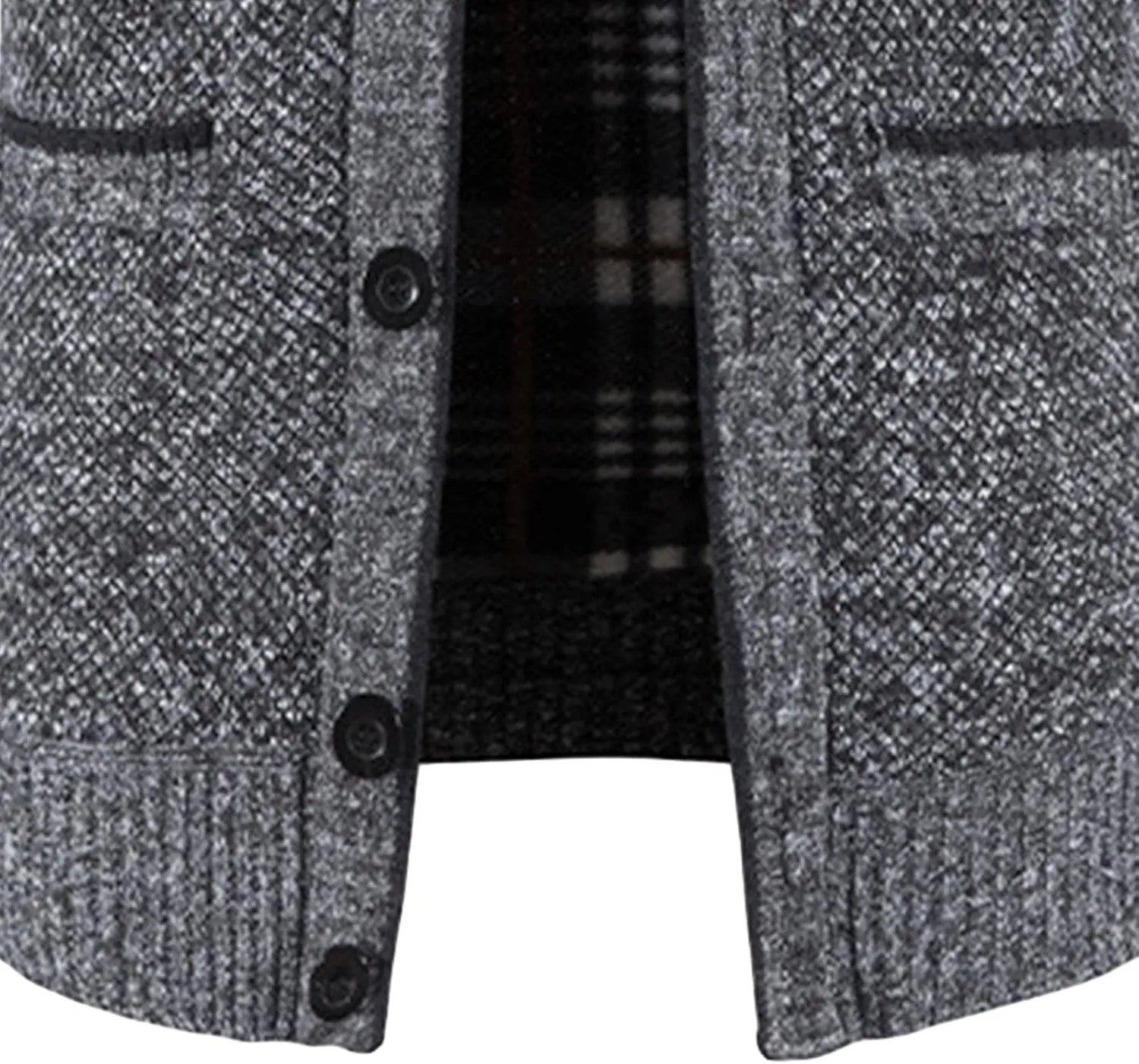 Maiyifu-GJ Men V Neck Knitted Cardigan Sweater Casual Button Down Knit Sweater Lightweight Open Front Knitwear with 2 Pockets