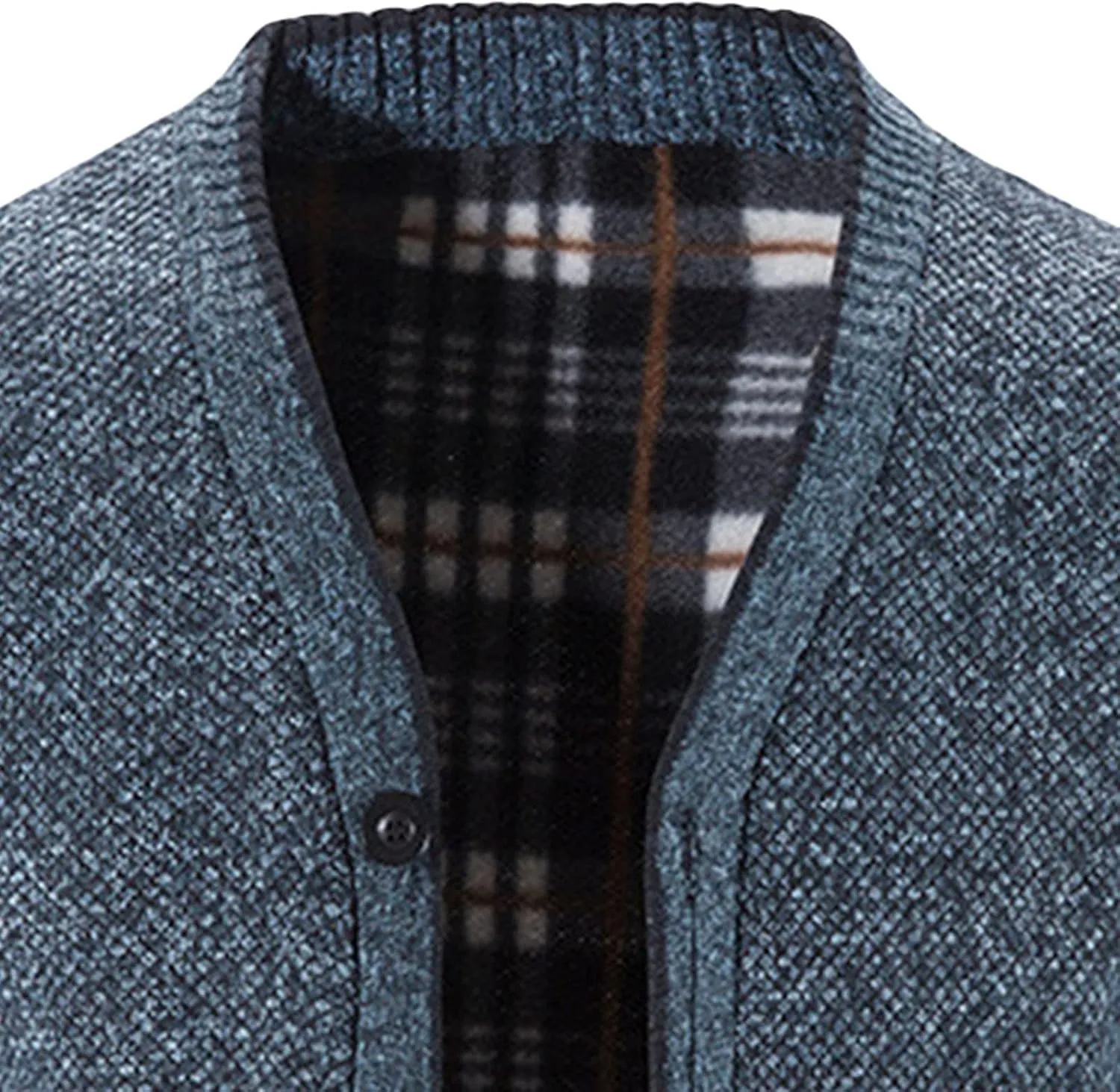 Maiyifu-GJ Men V Neck Knitted Cardigan Sweater Casual Button Down Knit Sweater Lightweight Open Front Knitwear with 2 Pockets