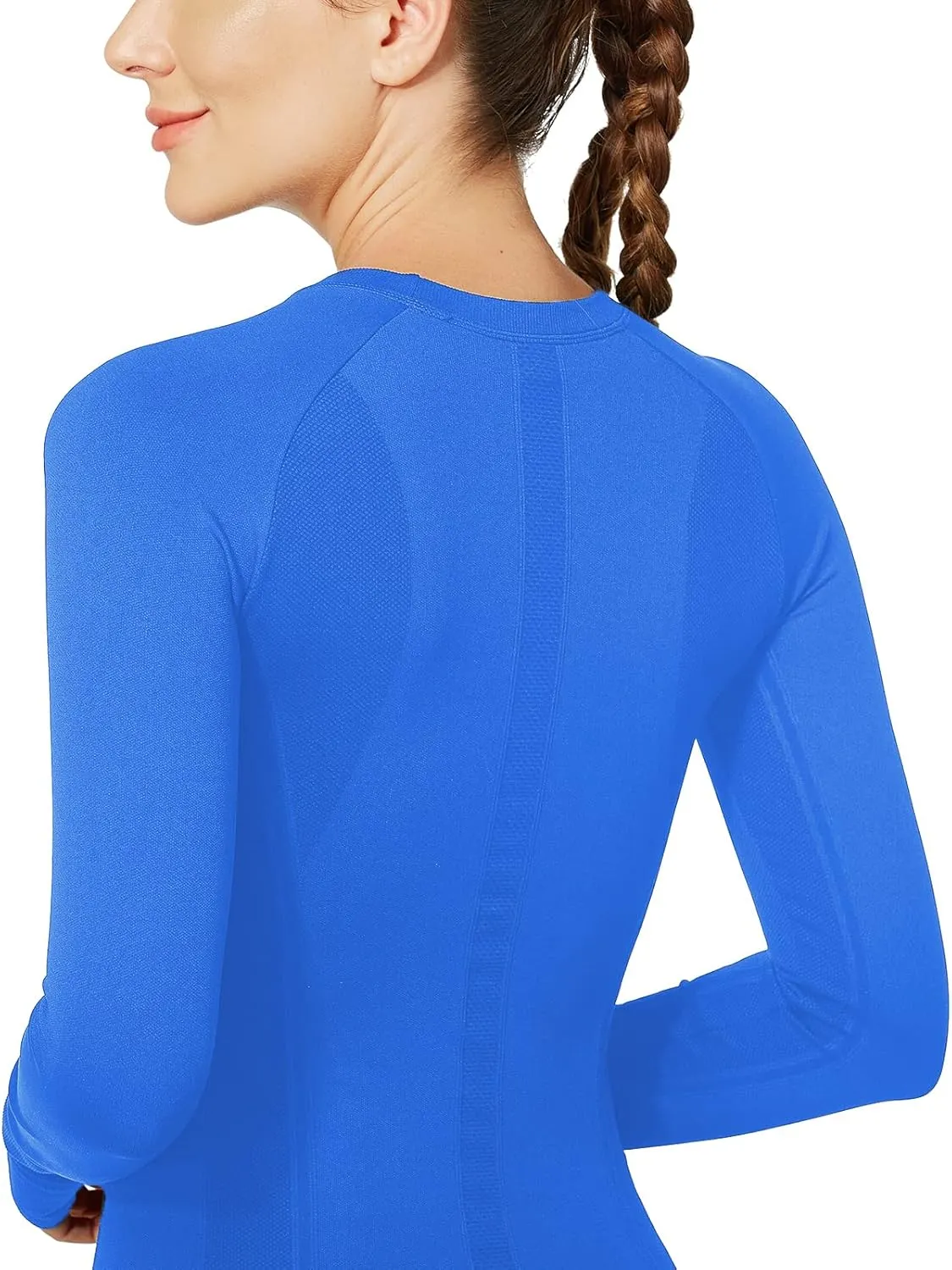 MathCat Long Sleeve Workout Tops for Women, Seamless Yoga Running Tops Breathable Athletic Shirts 3 Pack