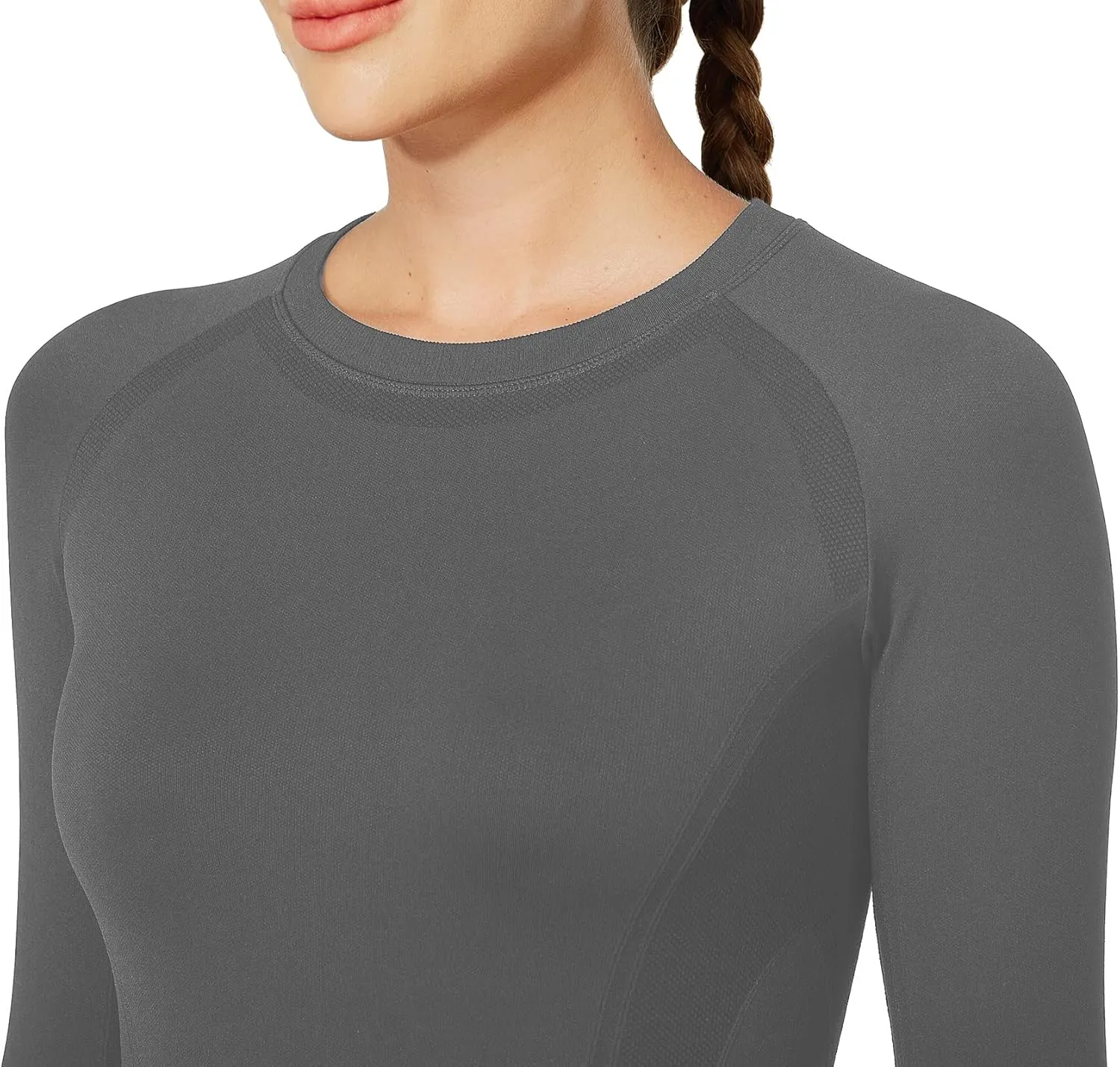 MathCat Long Sleeve Workout Tops for Women, Seamless Yoga Running Tops Breathable Athletic Shirts 3 Pack