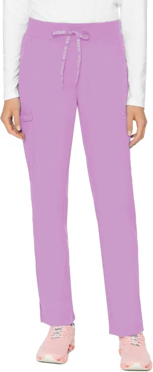 Med Couture Scrub Pants for Women, Jersey Waist Yoga Bottoms, 6 Pockets with Mid Rise Drawstring Waistband - MC7725