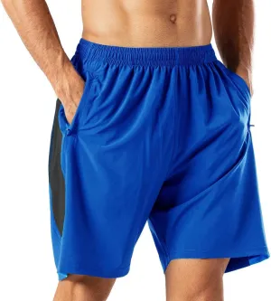 Men Athletic Quick Dry Shorts Workout Sports Fitness Training Short Pants Lightweight Running Pockets Short