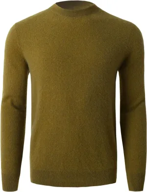 Men Cashmere Sweater Crewneck Solid Color Knited