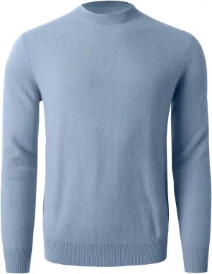 Men Cashmere Sweater Crewneck Solid Color Knited