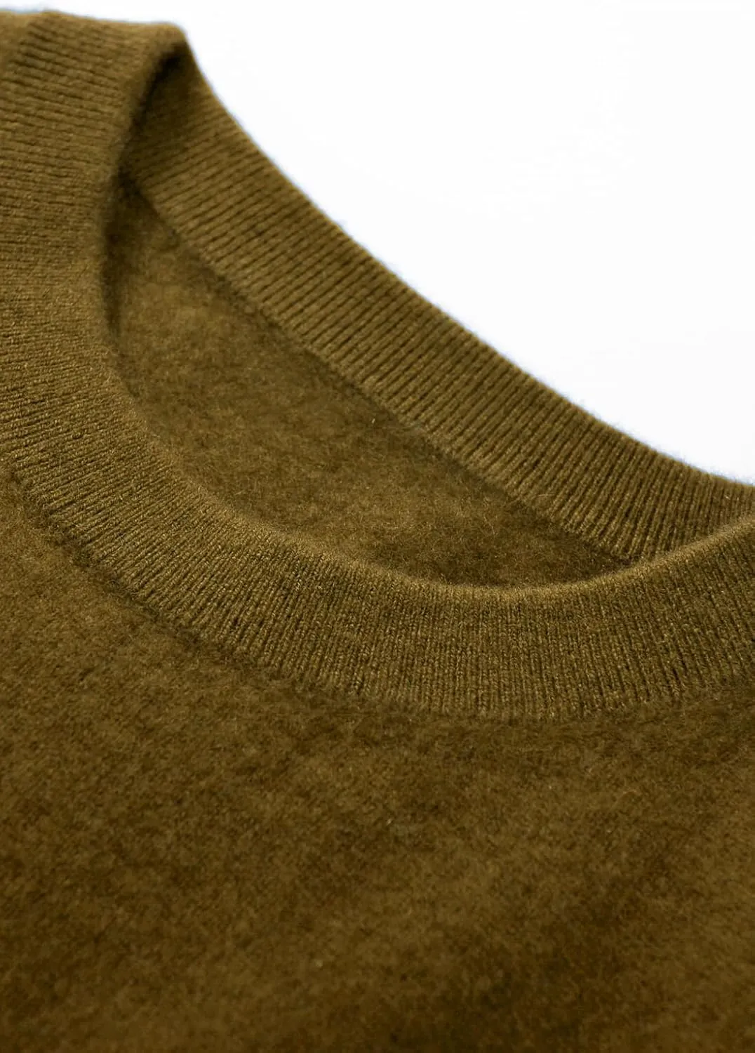 Men Cashmere Sweater Crewneck Solid Color Knited