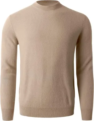 Men Cashmere Sweater Crewneck Solid Color Knited