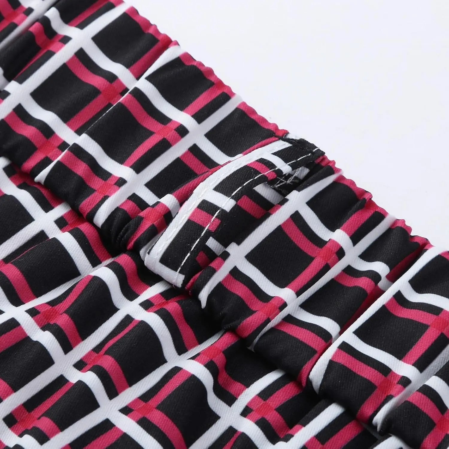 Men Grid Tailored Pants Casual Slim Fit Chinos Plaid Printed Stretch Flat-Front Dress Pants Skinny Business Pencil Pants