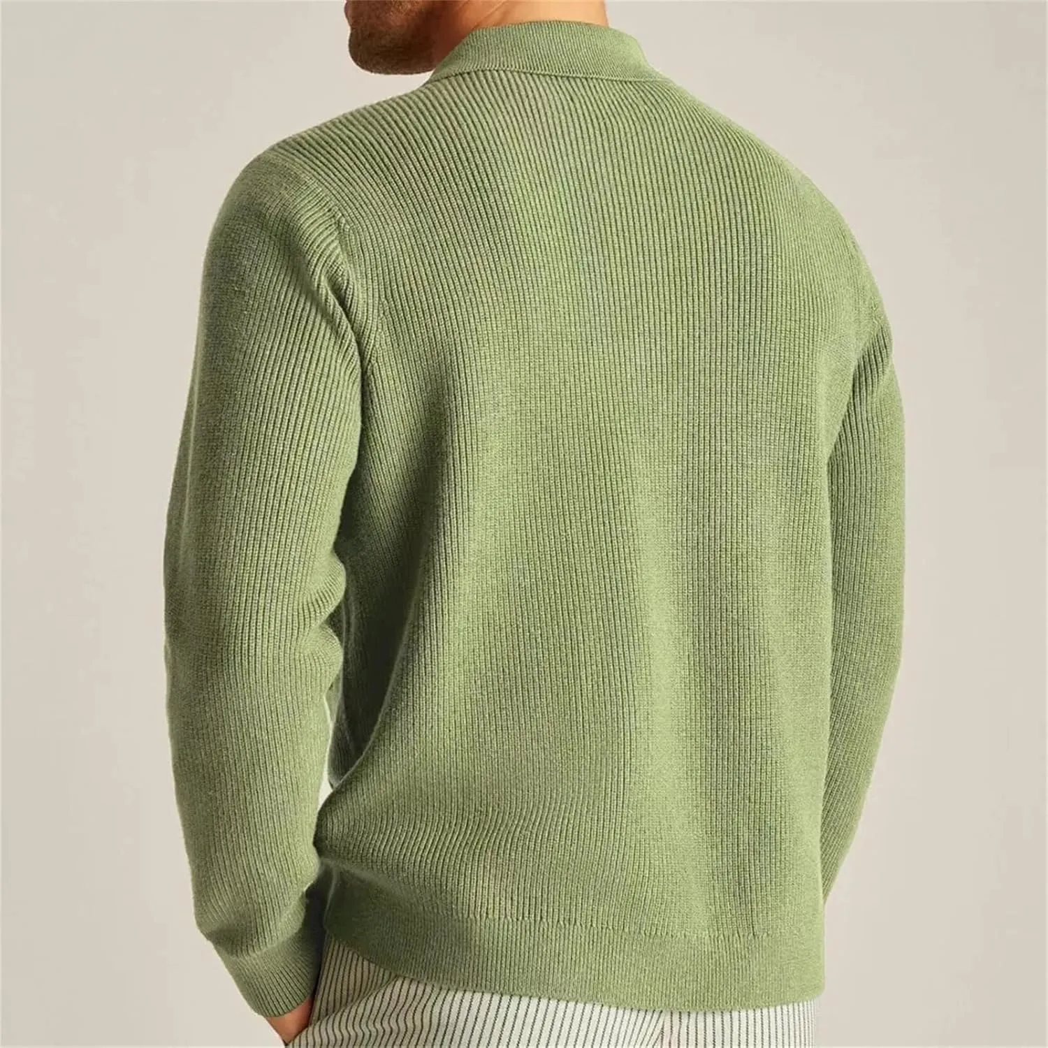 Men Winter Cardigan Sweater Fashion Solid Knitwear Long Sleeve Lapel Button Down Knitted Coat Male Tops