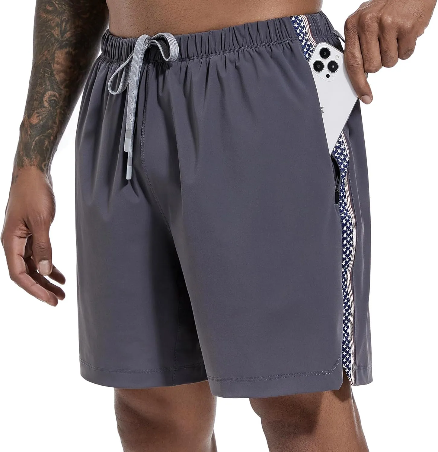 Men's Athletic Running Workout Shorts 7" Quick Dry Casual Sports Gym Exercise Shorts with Inner Pockets M-3XL