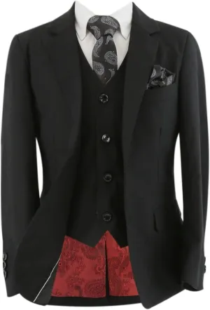 Mens Boys Tailored Fit Formal Suits Father and Son Matching 3 Piece Wedding Outfit