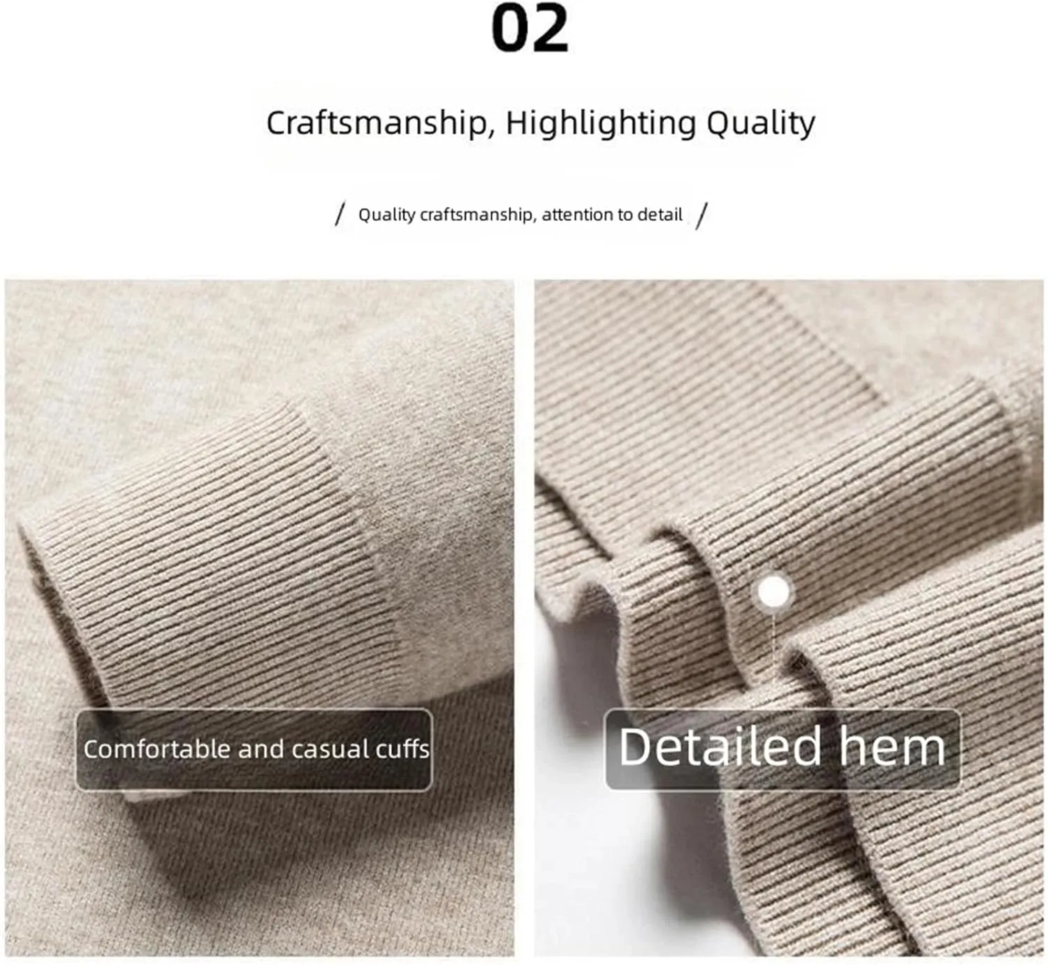 Men'S Cashmere Sweater Mock Neck Long Sleeve Sweater Knitted Pullover Slim Fit Warm Sweater