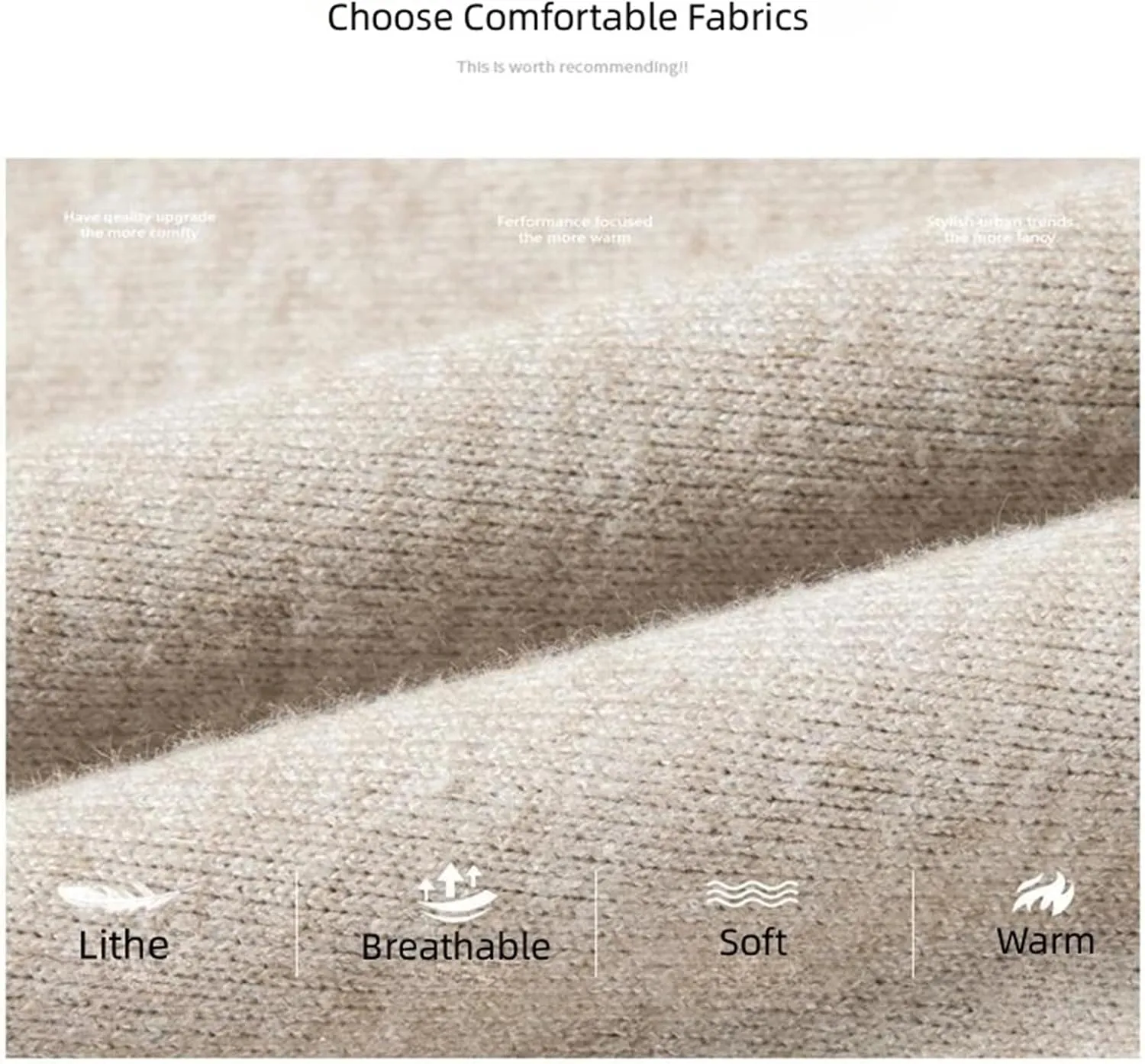 Men'S Cashmere Sweater Mock Neck Long Sleeve Sweater Knitted Pullover Slim Fit Warm Sweater
