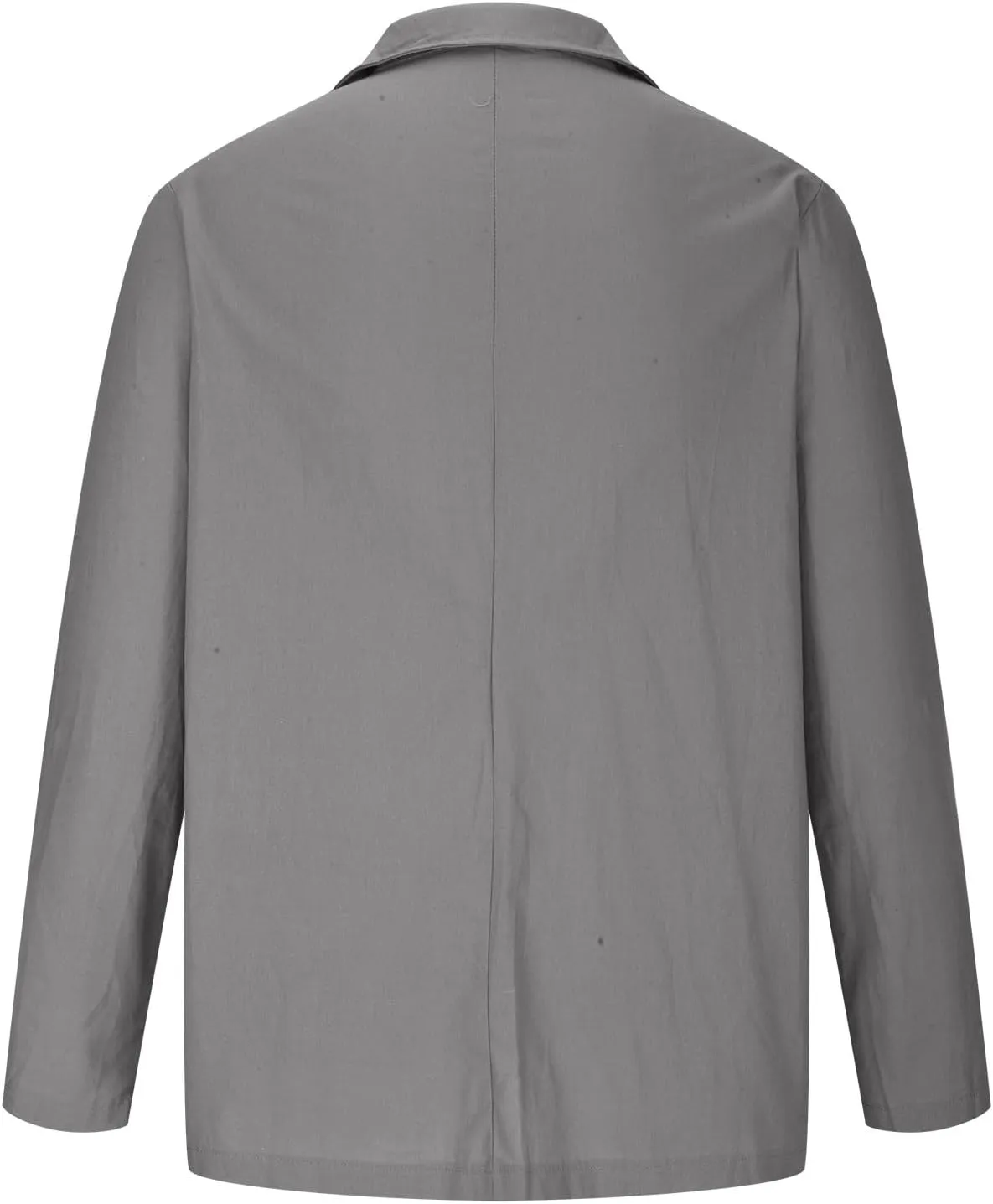 Men's Casual Blazer Jackets Lightweight Long Sleeve Cotton Linen Tailored Cardigan Coats Single-Breasted Suit Outwear