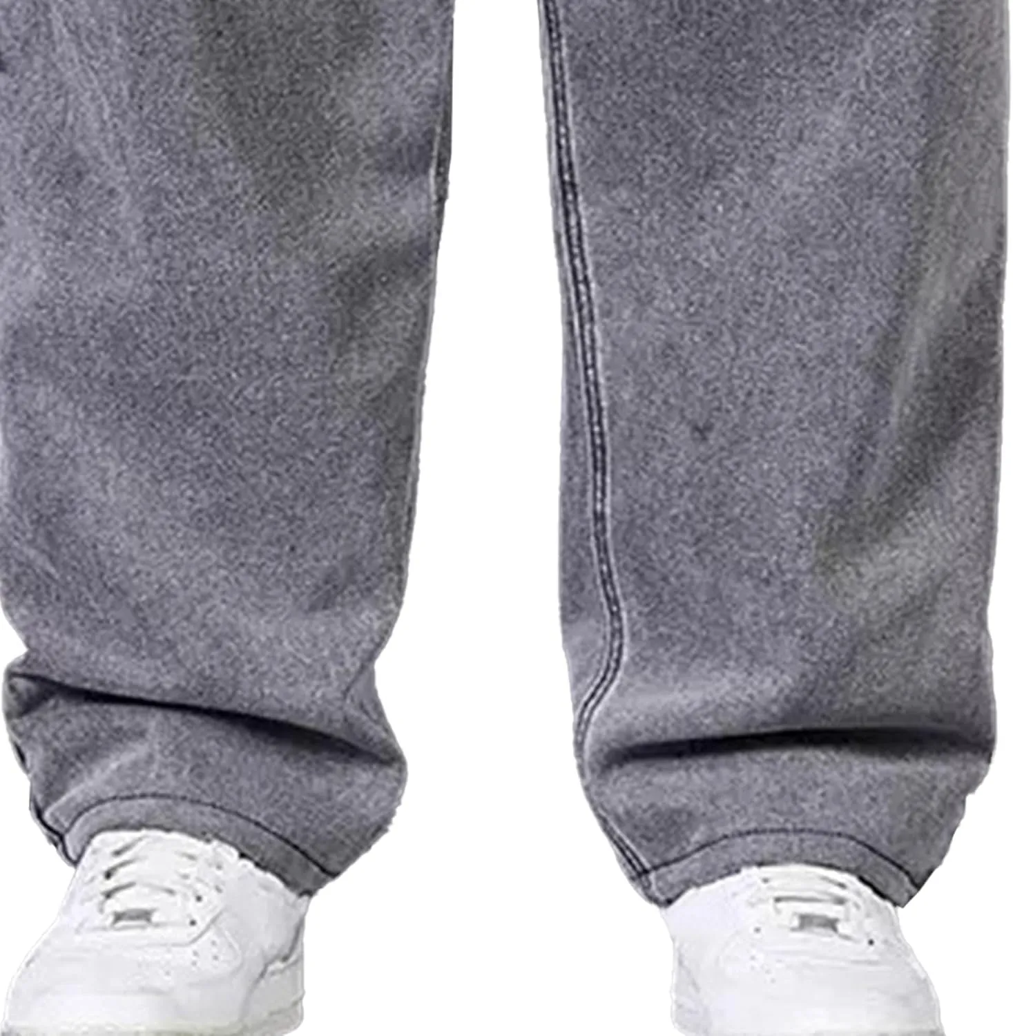 Mens Casual Loose Jeans Pant Baggy Streetwear Relax Fit Denim Pants Straight-Fit Wide Leg Hip Hop Jean