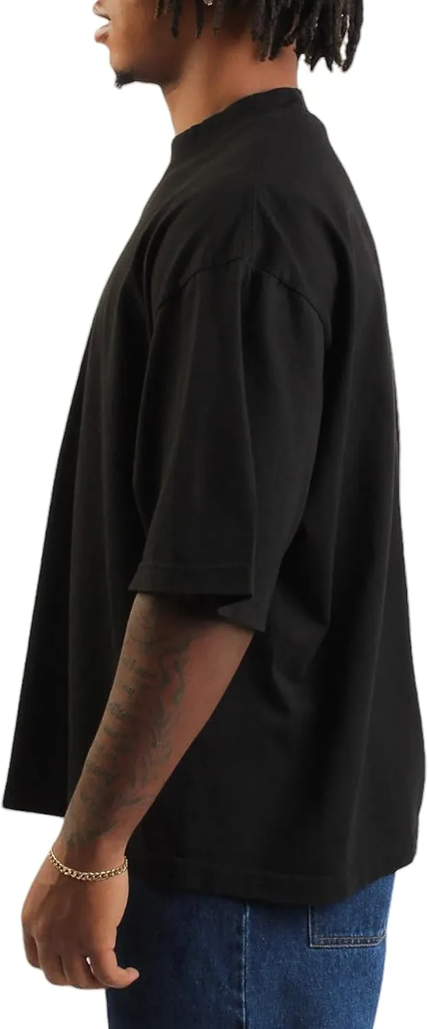 Men's Casual Oversized Heavyweight Drop Shoulder Garment Dye T-Shirt Tee Short Sleeve