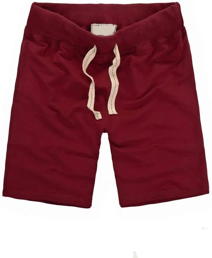 Men's Cotton Shorts Soft Elastic Waist Athletic Shorts with Drawstring for Gym Running Workout Casual