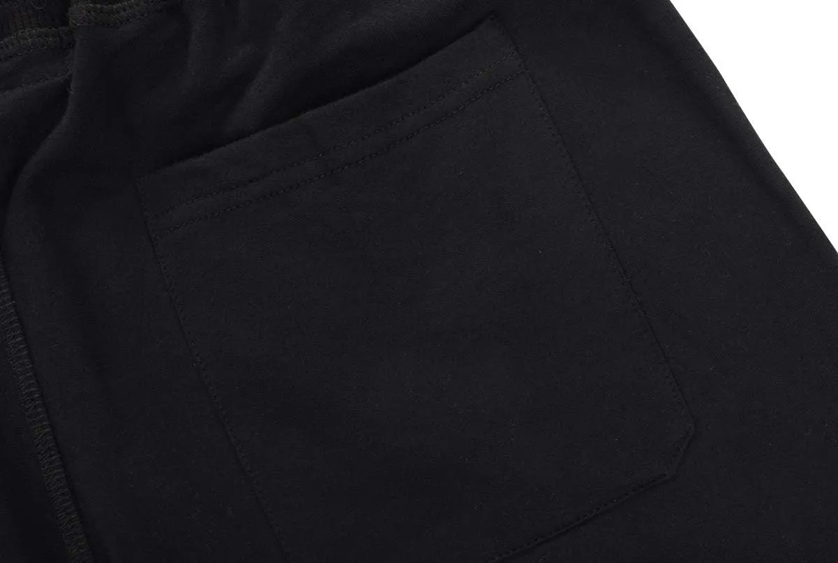 Men's Cotton Shorts Soft Elastic Waist Athletic Shorts with Drawstring for Gym Running Workout Casual