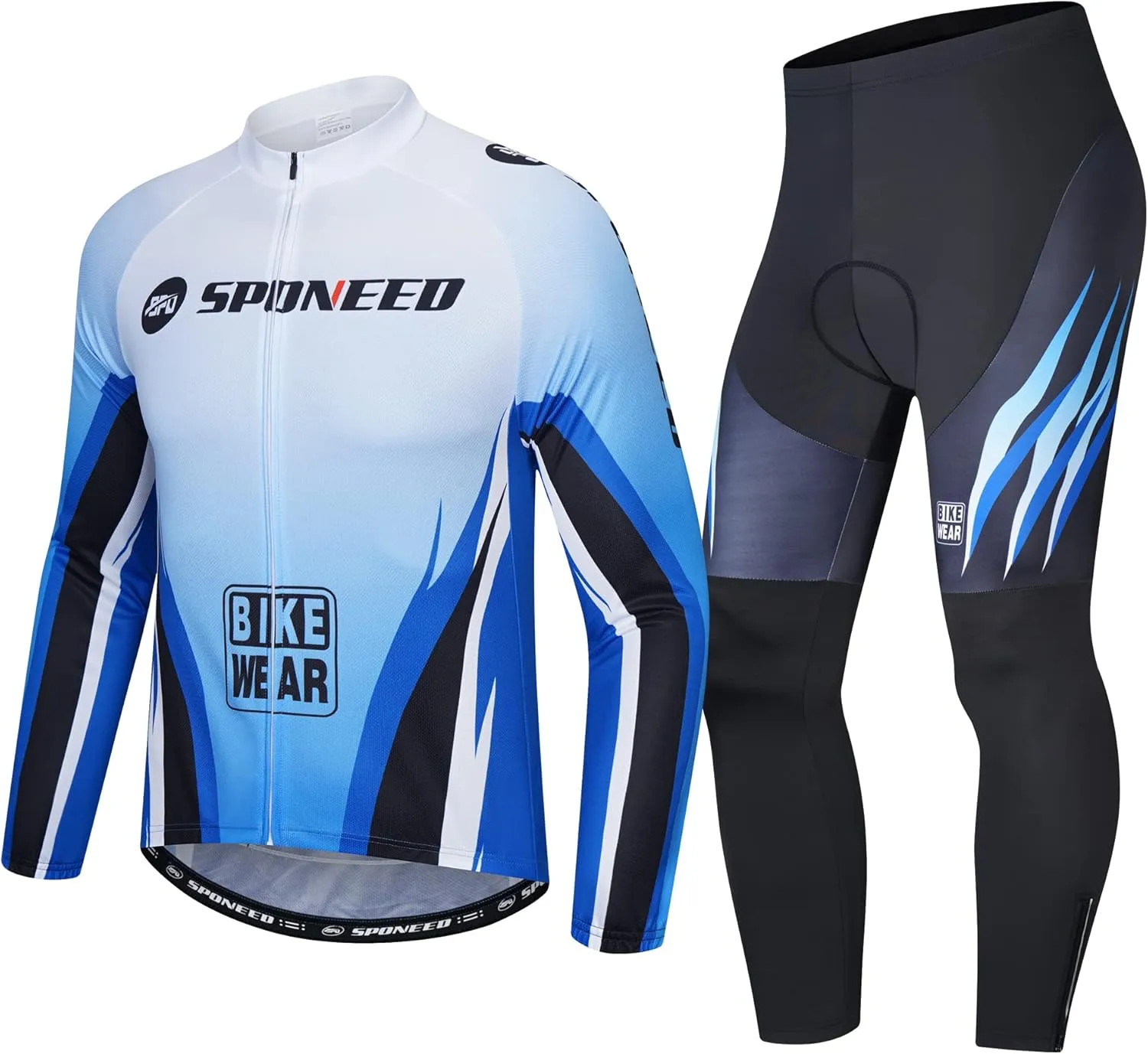 Men's Cycling Cothing Sets Long Sleeved Bicycle Jersey and Pants Kits Road Bike Cyclist Wear