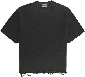 Men's Distressed Casual Oversized Heavyweight Drop Shoulder Garment Dye T-Shirt Tee Short Sleeve