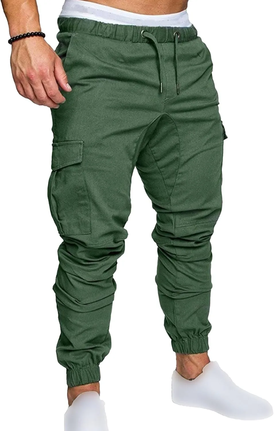 Mens Fashion Joggers Sports Pants Casual Cotton Cargo Running Sweatpants Gym Long Trousers Pant