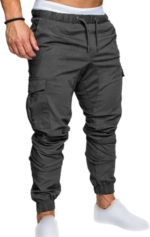 Mens Fashion Joggers Sports Pants Casual Cotton Cargo Running Sweatpants Gym Long Trousers Pant