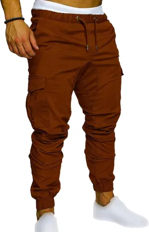 Mens Fashion Joggers Sports Pants Casual Cotton Cargo Running Sweatpants Gym Long Trousers Pant