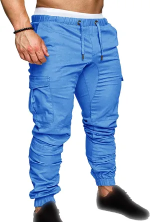 Mens Fashion Joggers Sports Pants Casual Cotton Cargo Running Sweatpants Gym Long Trousers Pant