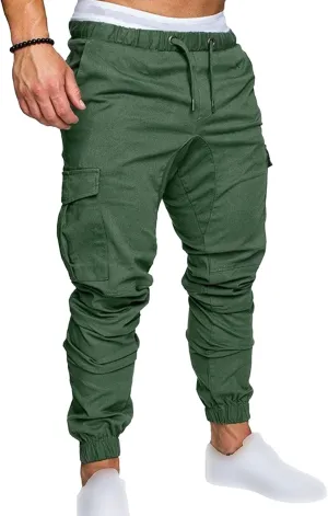 Mens Fashion Joggers Sports Pants Casual Cotton Cargo Running Sweatpants Gym Long Trousers Pant