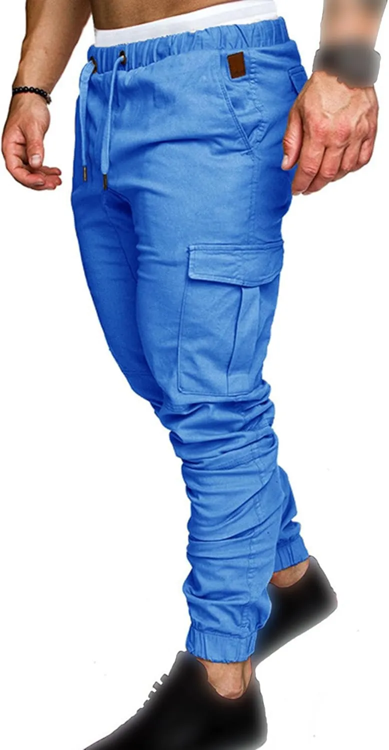 Mens Fashion Joggers Sports Pants Casual Cotton Cargo Running Sweatpants Gym Long Trousers Pant