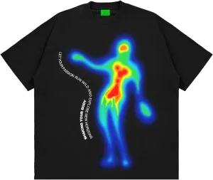 Mens Graphic Tees Y2k Shirts Oversized Vintage Streetwear Shirts Distorted Portrait Print Unisex 90S Tees