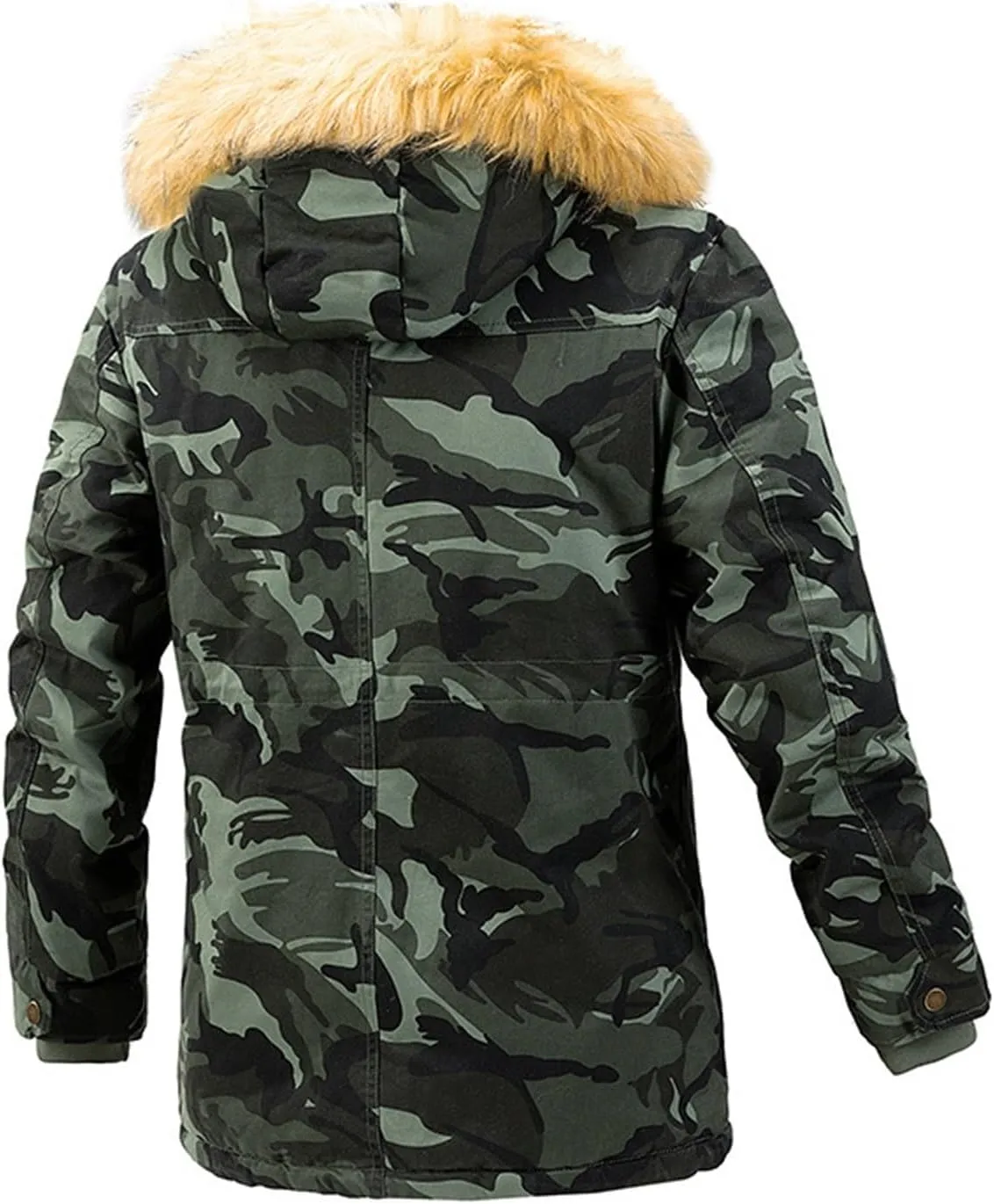 Mens Heavyweight Hooded Parka Jackets Thicken Winter Warm Military Coats Berber Fleece Lined Travel Puffer Jackets