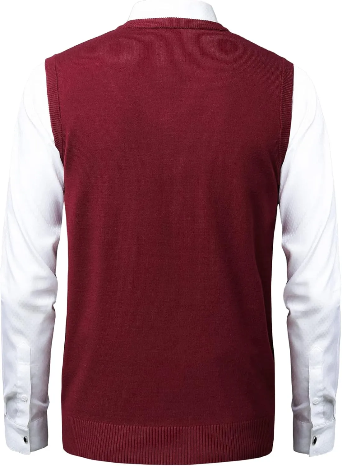 Mens Knitted Sweater Vest Full Front Button Closure Classic V-Neck Wool Sleeveless Cardigan Gentleman Knitwear Winter