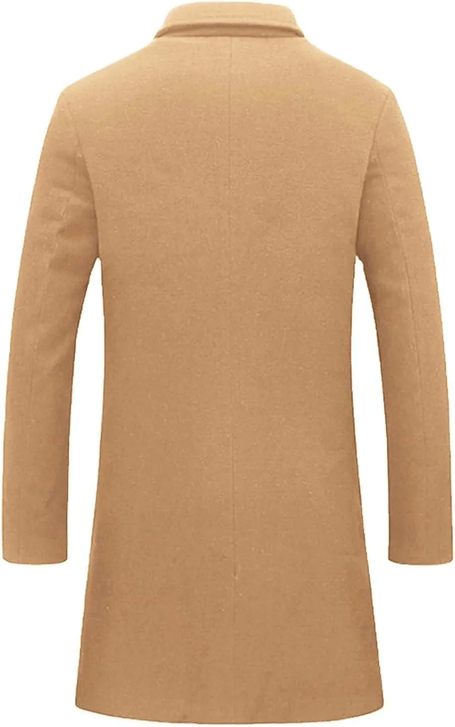 Men's Oversized Casual Notched Collar Long Pea Coats Single Breasted Business Overcoats Warm Thicken Trench Coats