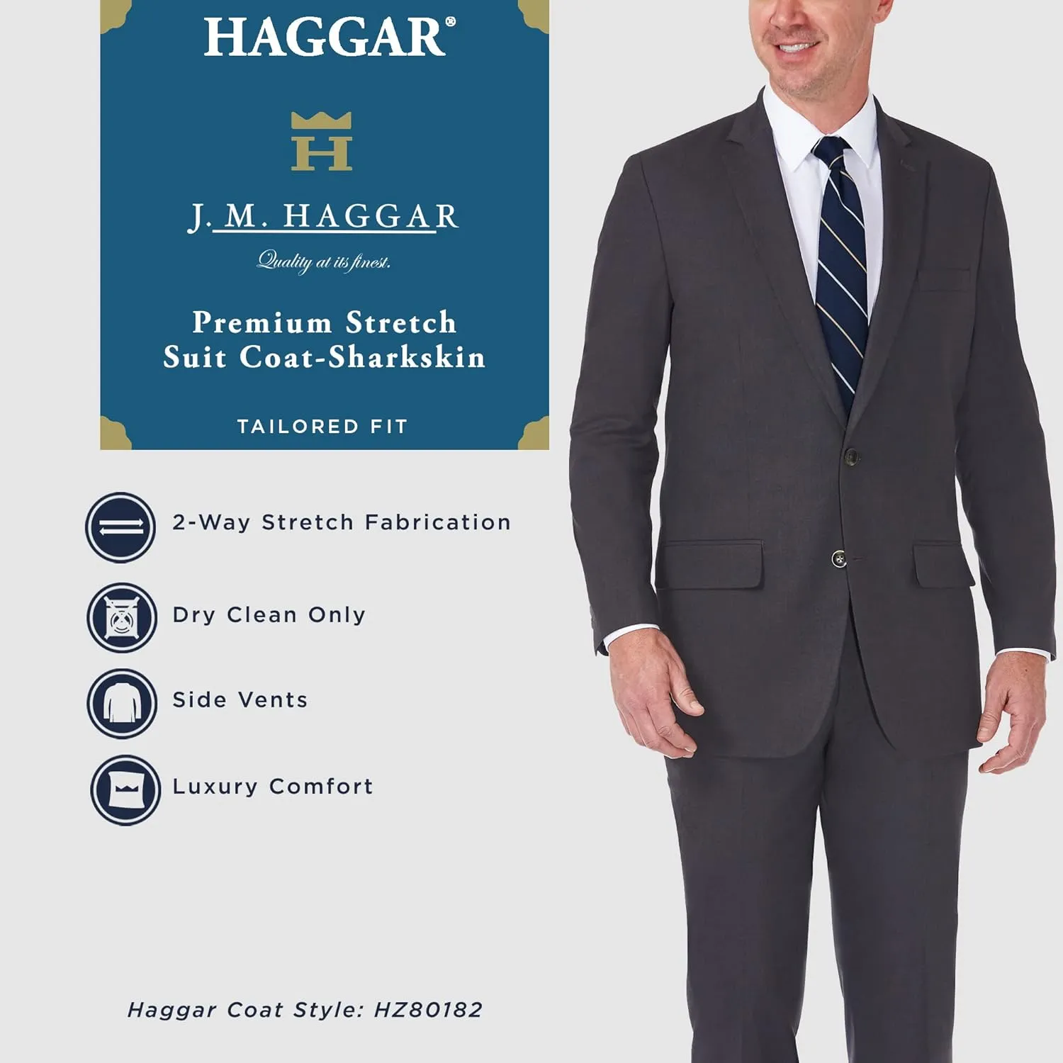 Men's Premium Stretch Tailored Fit Suit Separates-Pants & Jackets