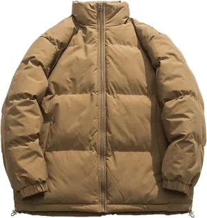 Men's Ski Jacket Waterproof Warm Heavyweight Packable Windproof Insulated Jackets Thermal Zip Up Puffer Jacket