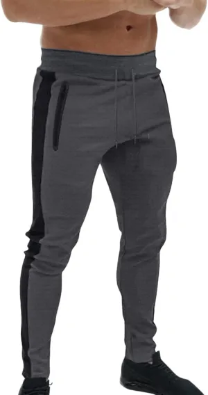 Mens Sweatpants with Pockets Big and Tall Pant Slim fit Basic Trouser with Pocket Men's Personality Casual Drawstring