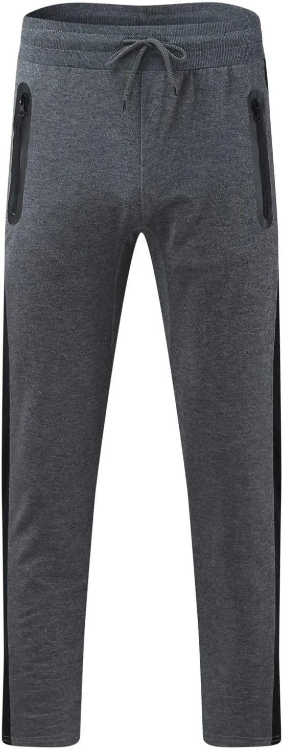 Mens Sweatpants with Pockets Big and Tall Pant Slim fit Basic Trouser with Pocket Men's Personality Casual Drawstring