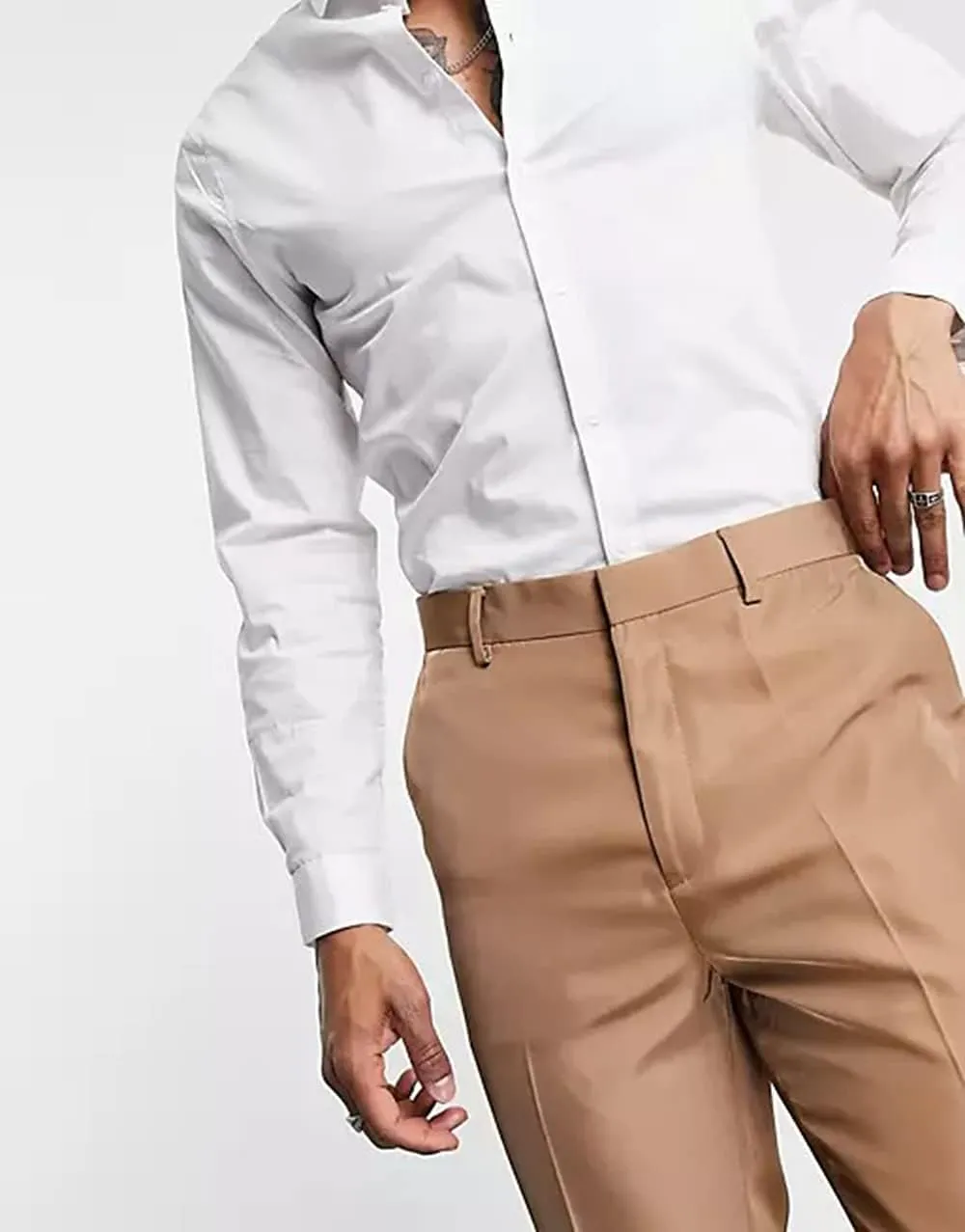 Men's Tailored Fit Suit Separate Pant Flat-Front Dress Pants