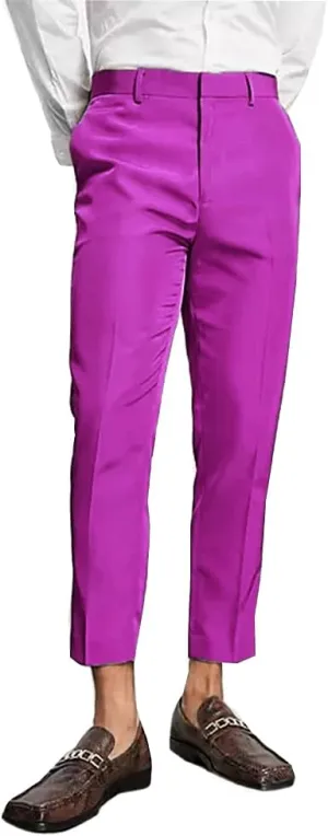Men's Tailored Fit Suit Separate Pant Flat-Front Dress Pants