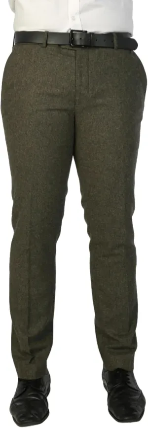 Men's Tailored Fit Wool Blend 3 Piece Suit - Ideal for Weddings & All Special Occasions