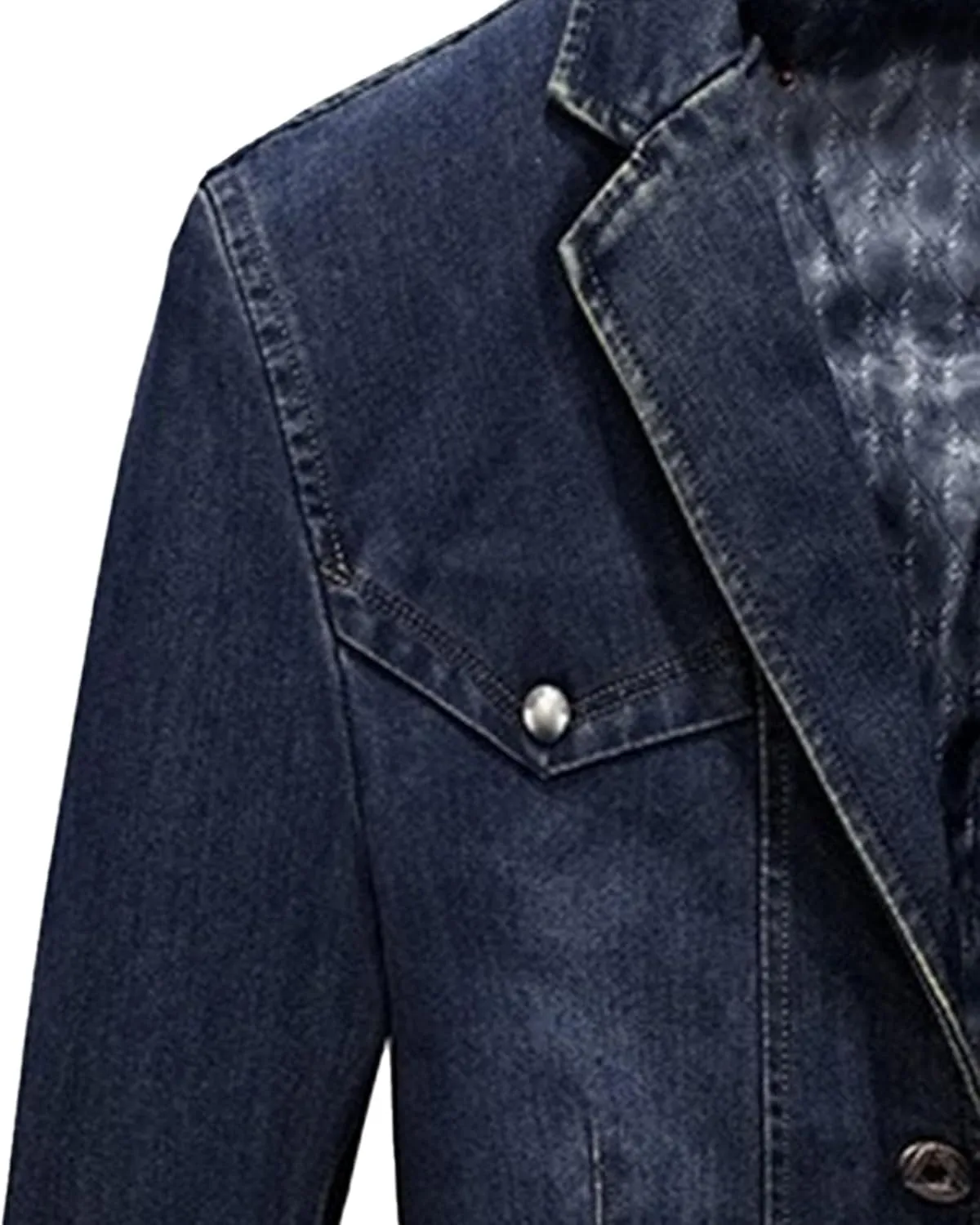 Men's Tailored Slim Denim Blazer Wrinkle Resistant Office Casual Jacket Multiple Color Choices
