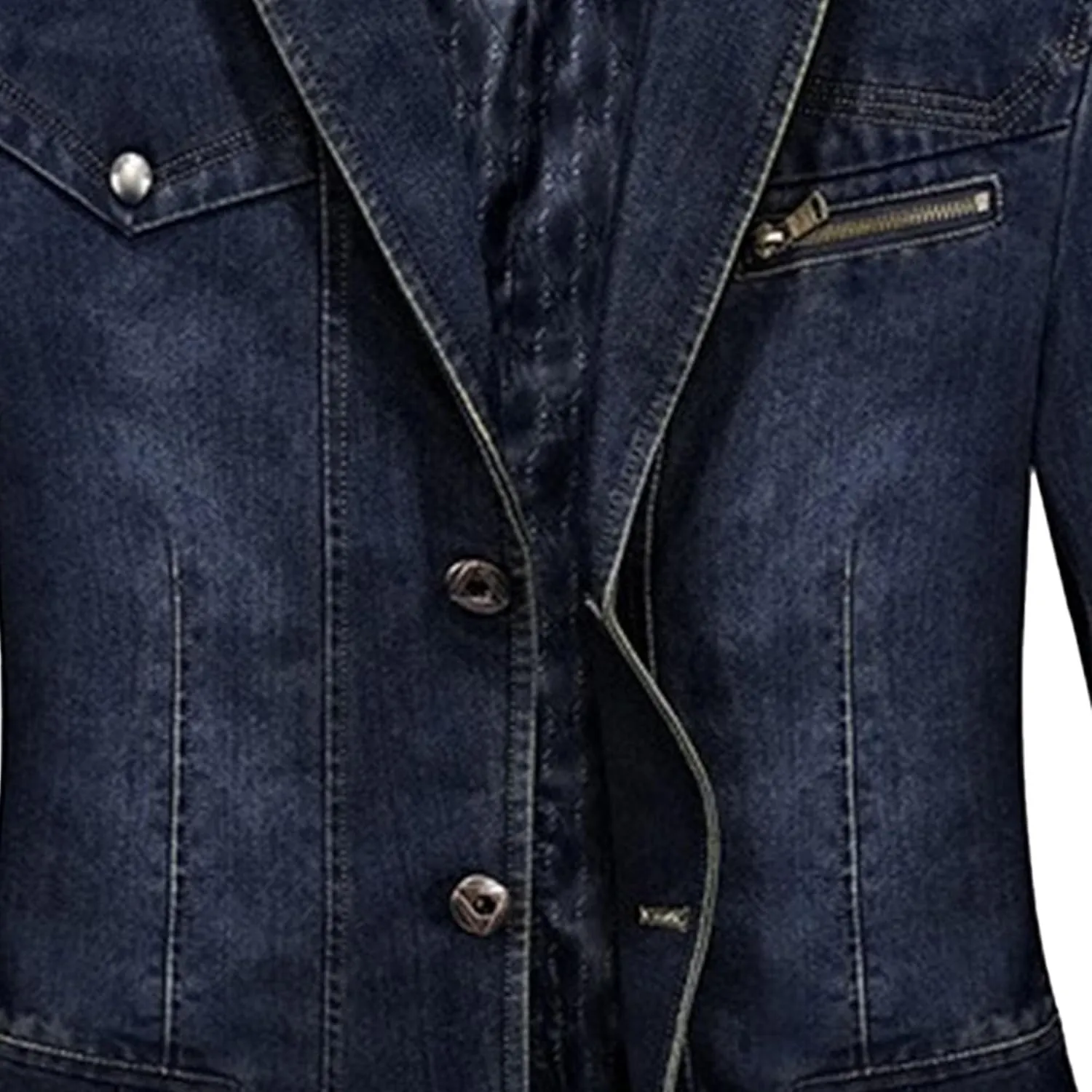 Men's Tailored Slim Denim Blazer Wrinkle Resistant Office Casual Jacket Multiple Color Choices