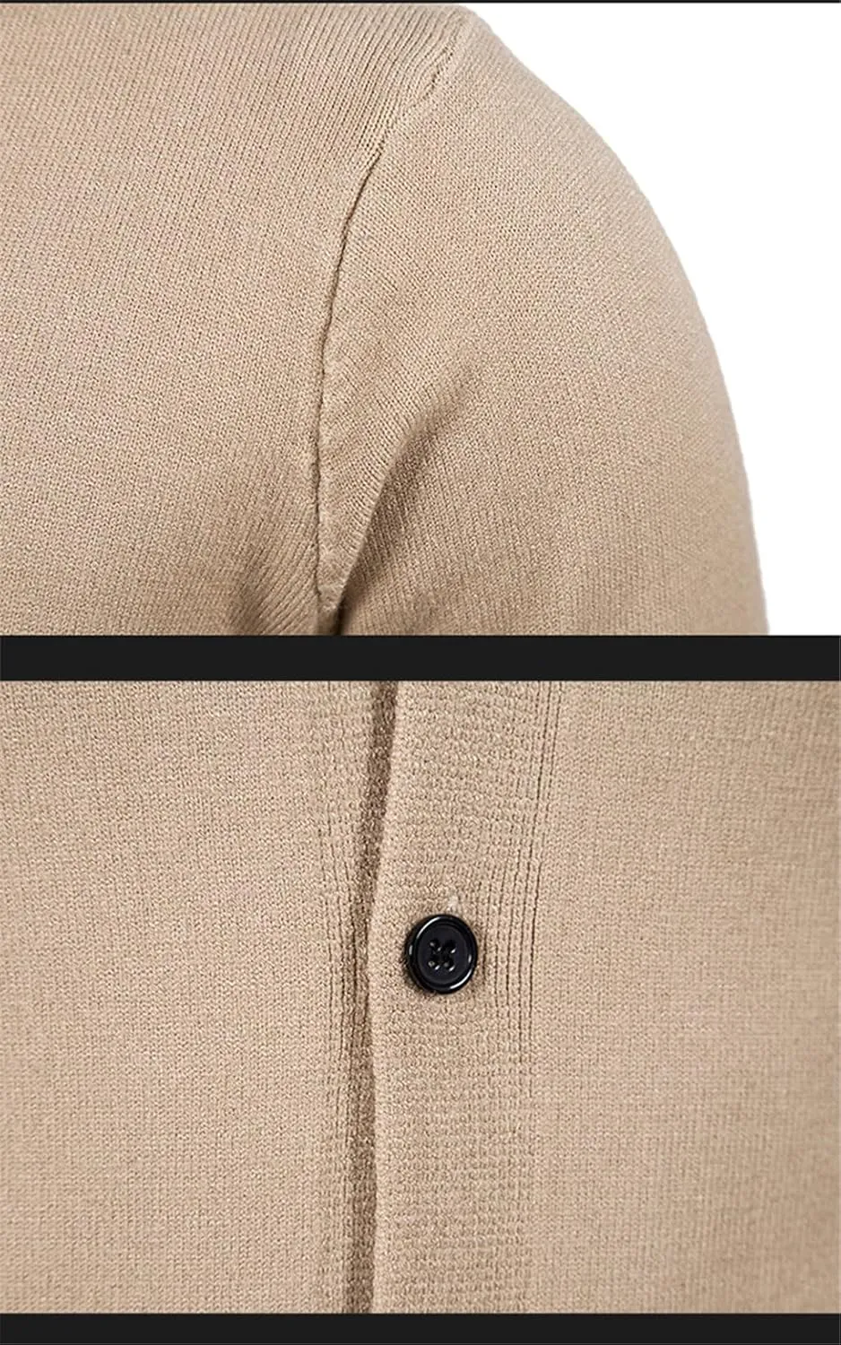 Men's V-Neck Knitted Sweater Coat Solid Casual Sweater Cardigan Slim Fit Knitted Top