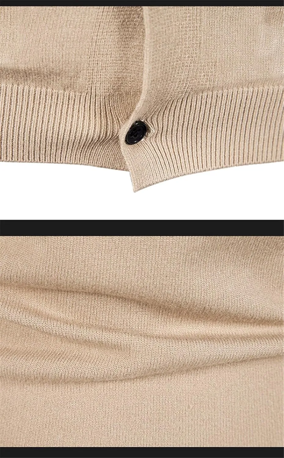 Men's V-Neck Knitted Sweater Coat Solid Casual Sweater Cardigan Slim Fit Knitted Top